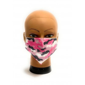 Mascherina facciale lavabile  Elite camu pink protettiva individuale antigoccia ELI49