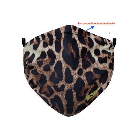 Mascherina facciale  e lavabile scarf face Elite  Maculata con filtro