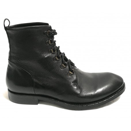 SCARPE CAVALLINI POLACCHINO UOMO STIVALETTO PELLE NERO HAND MADE U19CA04