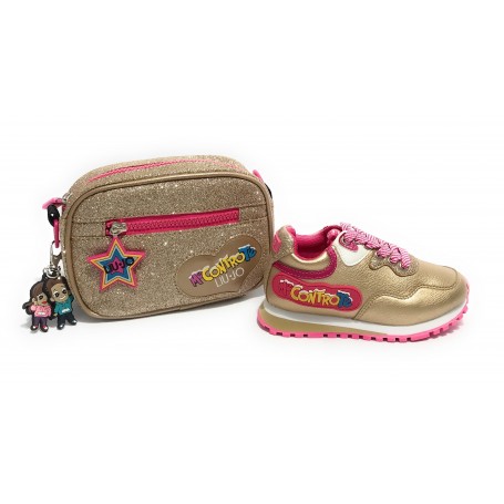 Scarpe bambino Liu-Jo sneaker Me Contro Te Wonder 20 + shoulder bag glitter ZS22LJ01 4F1007