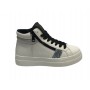 Scarpe donna Gold&gold sneaker alto ecopelle bianco/ nero con glitter D23GG12 GB548