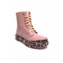 Scarpe donna Moschino anfibio pvc Marta rosa lucido multilogo D23MO16 JA24273