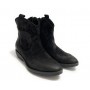 Scarpe donna Elite stivaletto texano ricamato in pelle di vitello nero scamosciato D21EL11