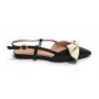 Scarpe donna Elite sabot con tallone aperto a punta in pelle colore nero DS22EL08 4525