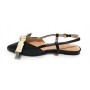 Scarpe donna Elite sabot con tallone aperto a punta in pelle colore nero DS22EL08 4525