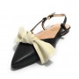 Scarpe donna Elite sabot con tallone aperto a punta in pelle colore nero DS22EL08 4525