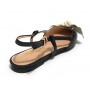Scarpe donna Elite sabot con tallone aperto a punta in pelle colore nero DS22EL08 4525