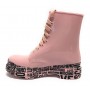 Scarpe donna Moschino anfibio pvc Marta rosa lucido multilogo D23MO16 JA24273