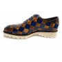 Scarpe uomo Harris francesine pelle shade blu e lino   U17HA144