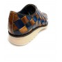 Scarpe uomo Harris francesine pelle shade blu e lino   U17HA144