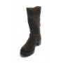 Scarpe donna Elite stivale biker fondo carrarmato pelle scamosciata testa di moro D21EL03