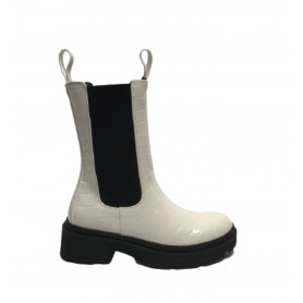 Scarpe donna Guess Stivale Chelsea boot Lori ecopelle stampa cocco white D22GU36 FL7LORPEL10