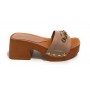 Sandalo Guess Clarissa zoccolo TC 70 in pelle sand DS22GU69 FL6CSSLEA01