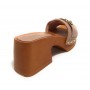 Sandalo Guess Clarissa zoccolo TC 70 in pelle sand DS22GU69 FL6CSSLEA01