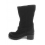 Scarpe donna Elite stivale biker fondo carrarmato pelle scamosciata nero D21EL02