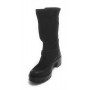 Scarpe donna Elite stivale biker fondo carrarmato pelle scamosciata nero D21EL02