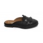 Scarpe donna Elite sabot con frange in pelle colore nero DS21EL04