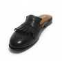 Scarpe donna Elite sabot con frange in pelle colore nero DS21EL04
