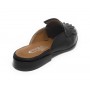 Scarpe donna Elite sabot con frange in pelle colore nero DS21EL04