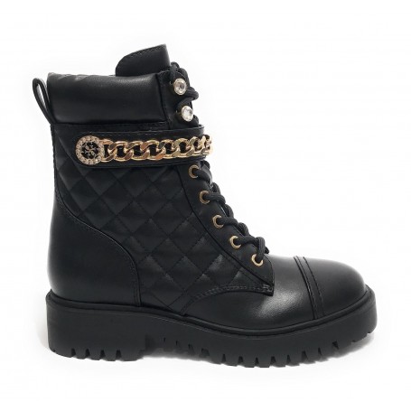 Scarpe donna Guess anfibio Odyssa ecopelle black D22GU38 FL8ODSELE10
