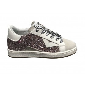 Scarpe 2B12 sneaker Mini Suprime-25 pelle lilla / bianco/ glitter ZS23QB03
