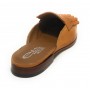Scarpe donna Elite sabot con frange in pelle giallo senape DS21EL03