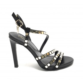 SCARPE DONNA SANDALO LIU-JO MOD. BLOOM TC 100 PELLE SCAMOSCIATA NERO DS19LJ18