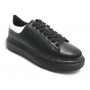 Scarpe donna sneaker con zeppa Gold&gold ecopelle nero/ bianco D20GG47