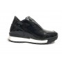 SCARPE DONNA SNEAKER SCAMICIATA LOVE MOSCHINO PU LAMINATO NERO EMBOSSED D18MO16