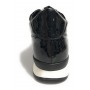 SCARPE DONNA SNEAKER SCAMICIATA LOVE MOSCHINO PU LAMINATO NERO EMBOSSED D18MO16