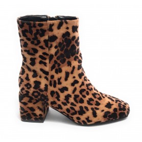 Scarpe donna tronchetto Gold&gold in ecopelle scamosciato leopardato D22GG27 GP173