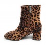 Scarpe donna tronchetto Gold&gold in ecopelle scamosciato leopardato D22GG27 GP173