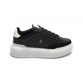 Scarpe donna US Polo sneaker Artide001 in pelle nero D23UP08