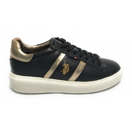 Scarpe donna US Polo sneaker Cardi 001 in pelle black D22UP05