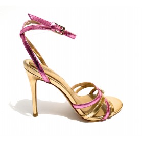 Scarpe Guess sandalo con tacco tc 90 ecopelle gold/ pink donna DS20GU36