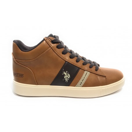 Scarpe U.S. Polo sneaker alto Tymes003 in ecopelle cuoio uomo U23UP21