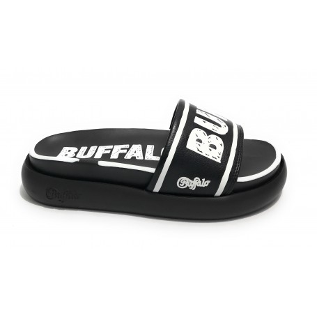 Slipper donna Buffalo Rey ecopelle vegan nero DS22BF04 BN16110561