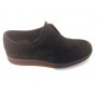 Scarpe uomo Barracuda brogue scamiciata velour nero con zeppa melanzana U14BA04