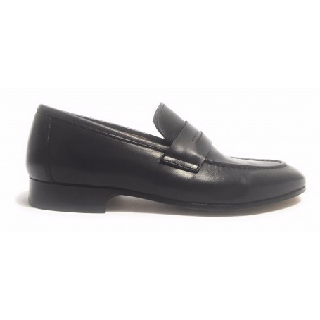 SCARPE UOMO BEN.TER MOCASSINO NERO BANDINA  FONDO CUOIO FATTE MANO US17BT12