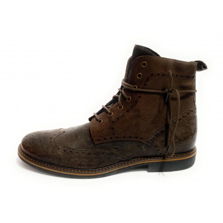 SCARPE UOMO DAVIDSON POLACCHINO MORO IN PELLE BURRATTATA   VINTAGE U16DV02