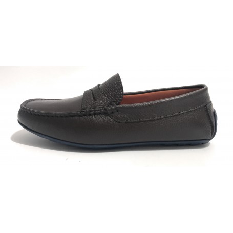SCARPE UOMO ELITE MOCASSINO TUBOLARE IN PELLE DI CERVO COLORE TESTA DI MORO U20EL04