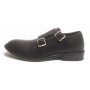 SCARPE UOMO ERNESTO DOLANI DOPPIA FIBBA PELLE  MORO VINTAGE ARTIGIANALE US17ED04