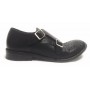 SCARPE UOMO ERNESTO DOLANI DOPPIA FIBBA PELLE NERO E TEJUS ARTIGIANALE US17ED05