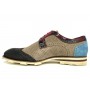 Scarpe uomo Harris allacciata suede turchese beige antracite fatte mano U16HA47