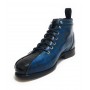 Scarpe uomo Harris polacchino blu cobalto/marrone fondo calcetto U17HA129