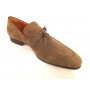 SCARPE UOMO SANTONI MOCASSINO SFILATO CON NAPPE TORTORA  FATTA MANO 60