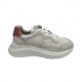 Scarpe donna Ambitious 12162W sneakers in pelle bianco / nude fondo alto DS22AM04