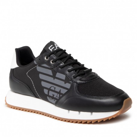 Sneaker EA7 Emporio Armani training pelle/ tessuto black/ white unisex US23EA06 X8X114