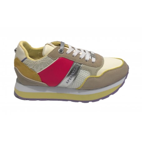Sneaker running Apepazza Rubye in pelle/ tessuto multicolore donna DS22AP08 S2RSD19
