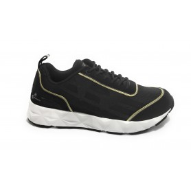 Sneaker running EA7 Emporio Armani  ecosuede/ mesh black/ gold X8X033 US21EA08